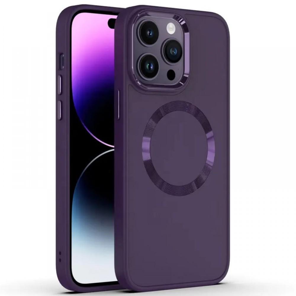 TPU чохол Bonbon Metal Style with MagSafe для Apple iPhone 13 Pro Max (6.7") Фіолетовий / Dark Purple