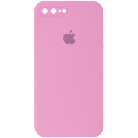 Чохол Silicone Case Square Full Camera Protective (AA) для Apple iPhone 7 plus/8 plus (5.5") Рожевий / Light pink