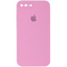 Чохол Silicone Case Square Full Camera Protective (AA) для Apple iPhone 7 plus/8 plus (5.5") Рожевий / Light pink