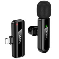 Петличний бездротовий мікрофон Hoco L20 Fair Lightning Black