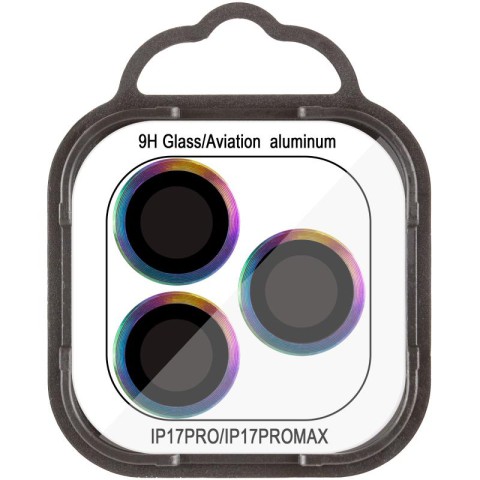 Захисне скло Metal Classic на камеру (у упак.) для Apple iPhone 17 Pro (6.3") / 17 Pro Max (6.9") Бузковий / Rainbow