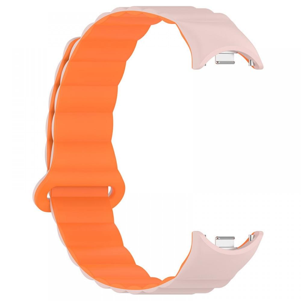 Ремінець Dual-color Magnetic для Xiaomi Mi Band 9/8/10 Light Pink / Orange
