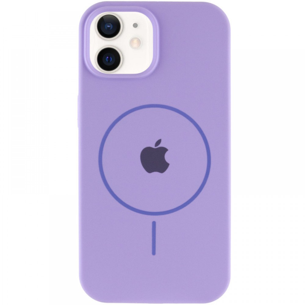Чохол Silicone Case Full Protective (AA) with MagSafe для Apple iPhone 11 (6.1") Бузковий / Dasheen