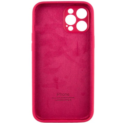 Чохол Silicone Case Full Camera Protective (AA) для Apple iPhone 12 Pro Max (6.7") Червоний / Rose Red