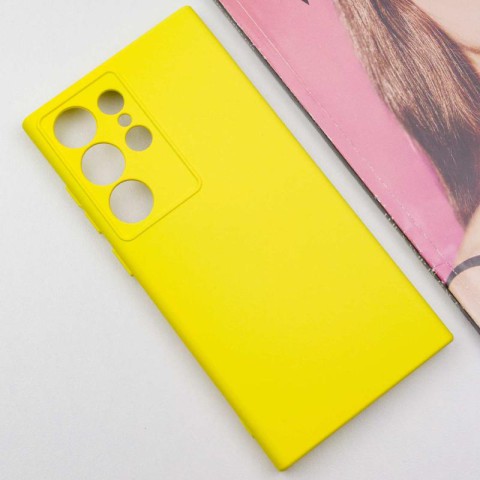 Чохол TPU GETMAN Liquid Silk Full Camera для Samsung Galaxy S24 Ultra Жовтий / Flash