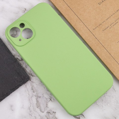 Чохол Silicone Case Full Camera Protective (AA) NO LOGO для Apple iPhone 14 (6.1") М'ятний / Mint