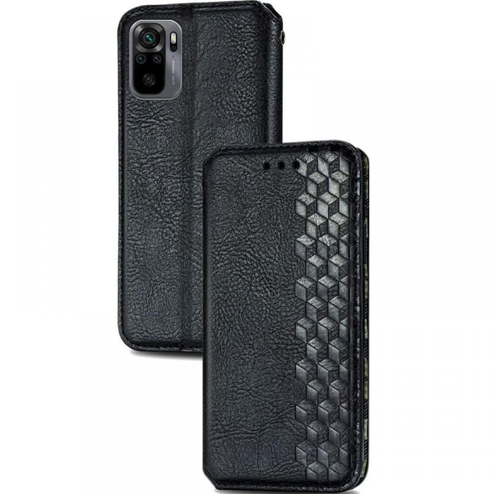 Шкіряний чохол-книжка GETMAN Cubic (PU) для Xiaomi Redmi Note 10 / Note 10s Чорний