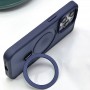 TPU+PC чохол Metal Buttons with MagSafe Colorful HQ Ring для Apple iPhone 15 Pro Max (6.7") Dark Blue