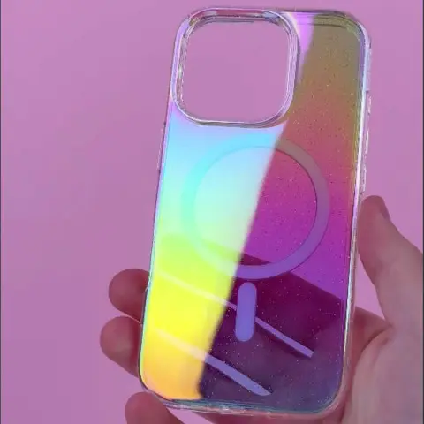 Чохол TPU Galaxy Sparkle (MagFit) для Apple iPhone 15 Pro (6.1") Chroma+Glitter