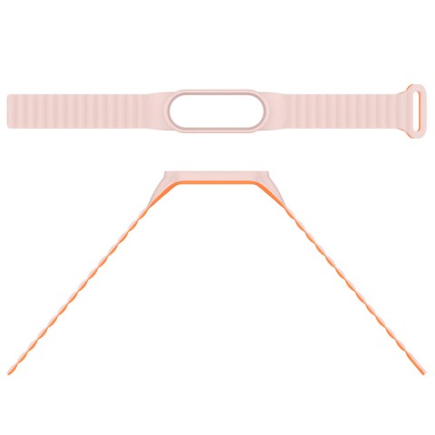 Ремінець Dual-color Magnetic для Xiaomi Mi Band 7/6/5/4/3 White / Orange