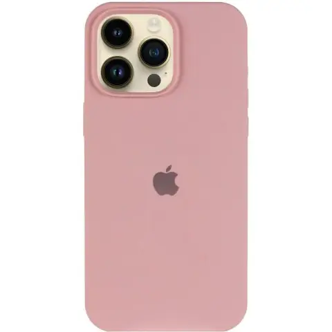 Чохол Silicone Case (AA) Logo with MagSafe для Apple iPhone 14 Pro Max (6.7") Рожевий / Pink Sand