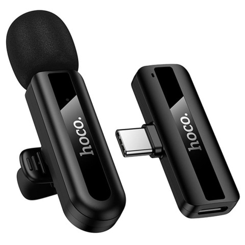 Петличний бездротовий мікрофон Hoco L20 Fair Type-C Black