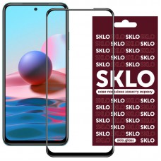Захисне скло SKLO 3D (full glue) для Xiaomi Redmi Note 10 / Note 10s / Poco M5s Чорний