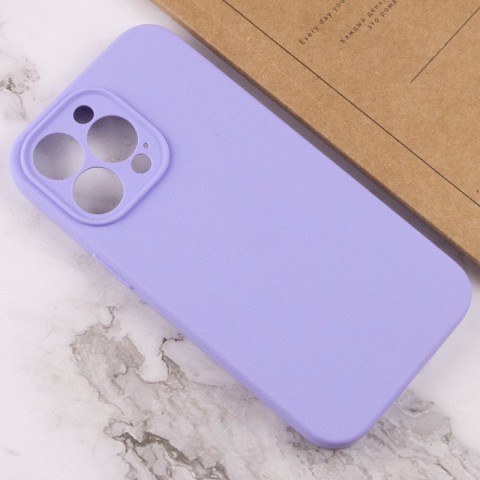 Чохол Silicone Case Full Camera Protective (AA) NO LOGO для Apple iPhone 14 Pro (6.1") Бузковий / Dasheen