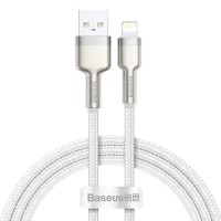 Дата кабель Baseus Cafule Series Metal USB to Lightning 2.4A (2m) (CALJK-B0) White