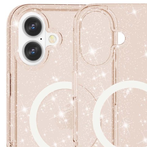 Чохол TPU Galaxy Sparkle (MagFit) для Apple iPhone 16 Plus (6.7") Gold+Glitter