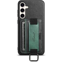 Шкіряний чохол Wallet case and straps для Samsung Galaxy S24+ Чорний / Black
