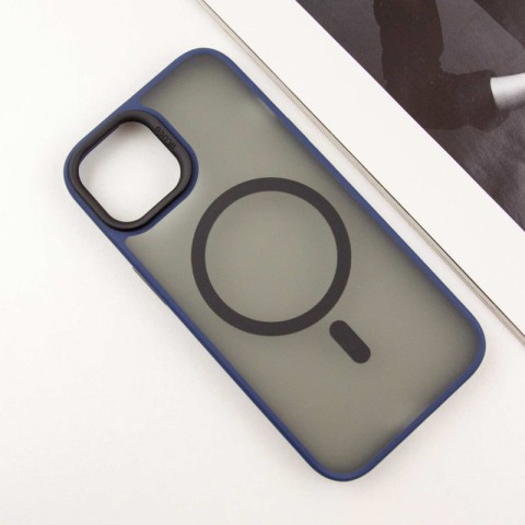 TPU+PC чохол Blueo Skin Friendly Frosted with MagSafe для Apple iPhone 15 (6.1") Синій