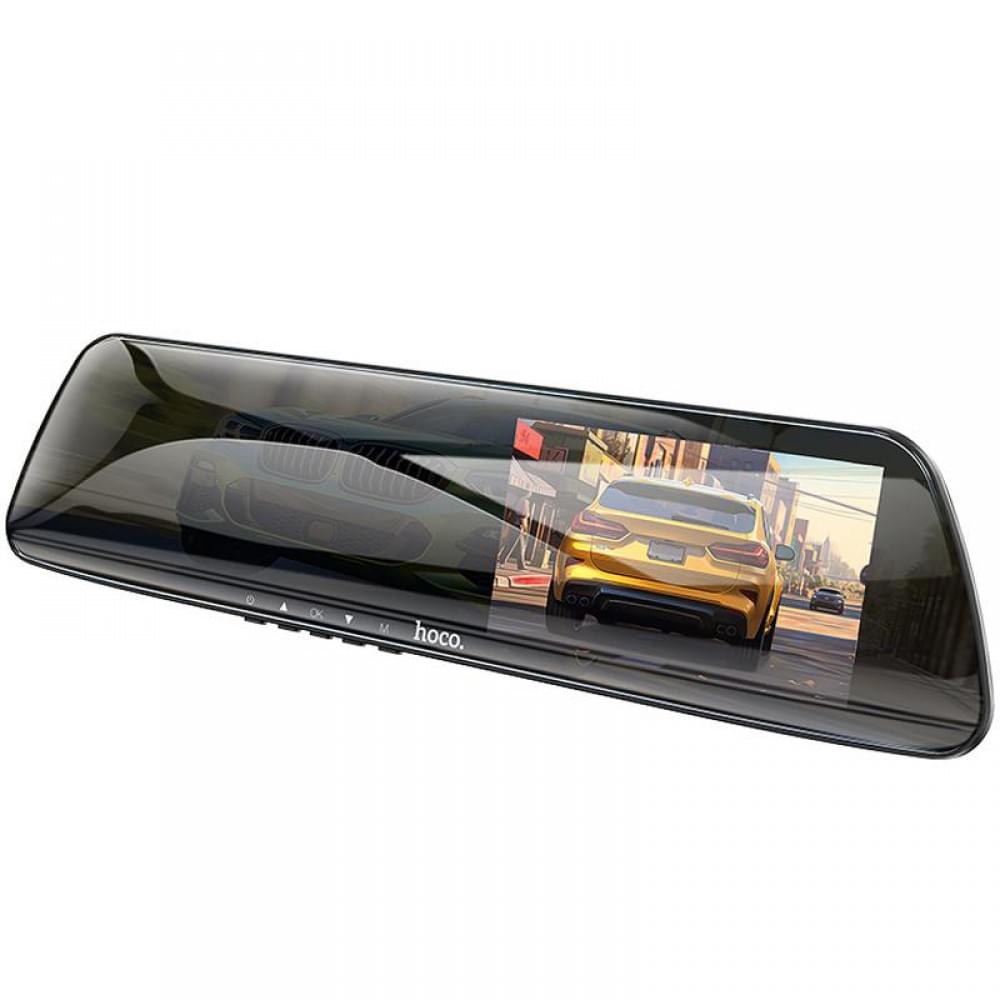 Автомобільний регистратор дзеркало Hoco DV4 Dual-Channel Driving Recorder 1080p+720p 4.5" Iron gray