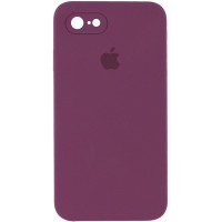 Чохол Silicone Case Square Full Camera Protective (AA) для Apple iPhone 7/8/SE (2020) (4.7") Бордовий / Maroon