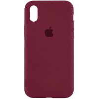 Чохол Silicone Case Full Protective (AA) для Apple iPhone X / XS (5.8") Бордовий / Plum
