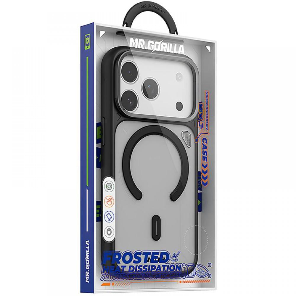 TPU+PC чохол Blueo Frosted Heat Dissipation Stand with MagSafe для Apple iPhone 17 Pro Max (6.9") Чорний