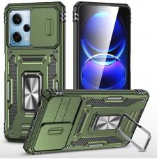 Ударостійкий чохол Camshield Army Ring для Xiaomi Redmi 12 / Poco M6 Pro 5G Оливковий / Army Green