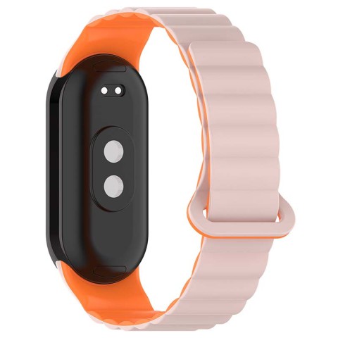 Ремінець Dual-color Magnetic для Xiaomi Mi Band 9/8/10 Light Pink / Orange
