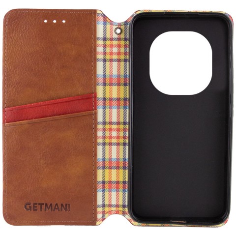 Шкіряний чохол-книжка GETMAN Cubic (PU) для Xiaomi Redmi Note 14 Pro 5G / 14 Pro+ Коричневий