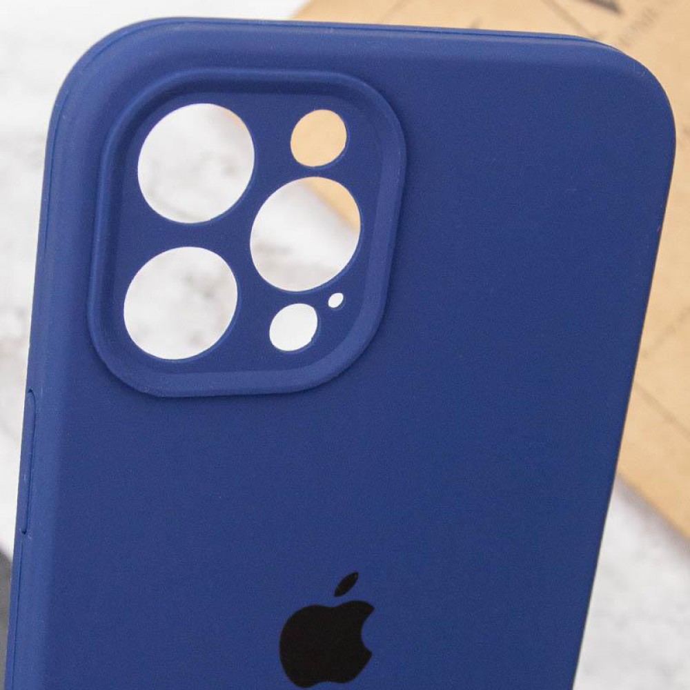 Чохол Silicone Case Full Camera Protective (AA) для Apple iPhone 12 Pro (6.1") Синій / Deep navy