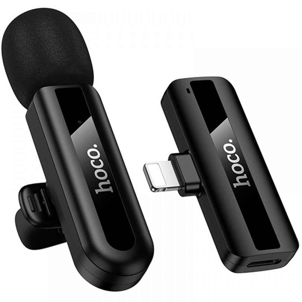 Петличний бездротовий мікрофон Hoco L20 Fair Lightning Black