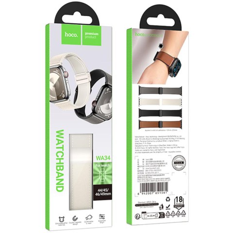 Ремінець Hoco WA34 Basic magnetic buckle silicone leather strap для Apple watch 44/45/46/49mm Star Color
