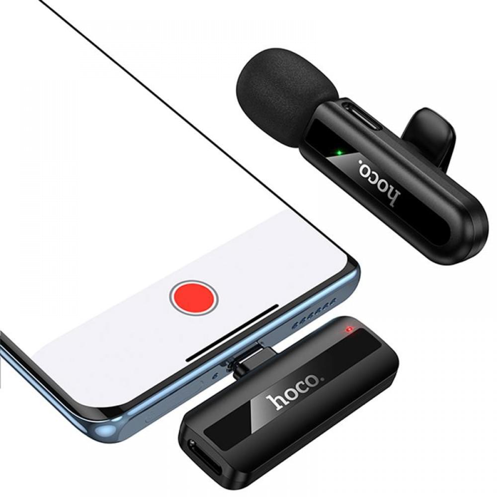 Петличний бездротовий мікрофон Hoco L20 Fair Type-C Black