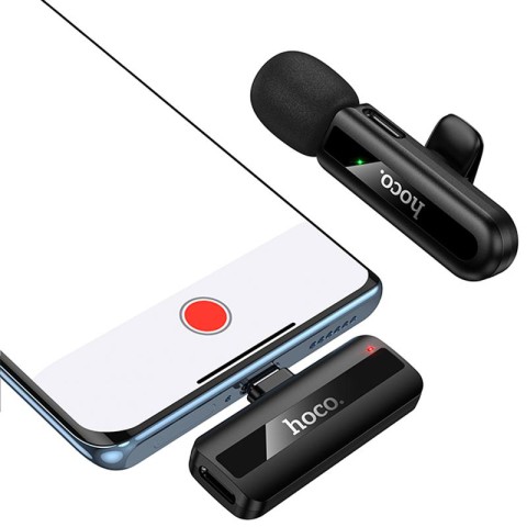 Петличний бездротовий мікрофон Hoco L20 Fair Type-C Black