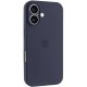 Чохол Silicone Case Full Camera Protective (AA) для Apple iPhone 16 Plus (6.7") Темно-синій / Midnight blue