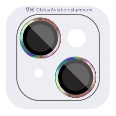Захисне скло Metal Classic на камеру (у упак.) для Apple iPhone 14 (6.1") / 14 Plus (6.7") Бузковий / Rainbow