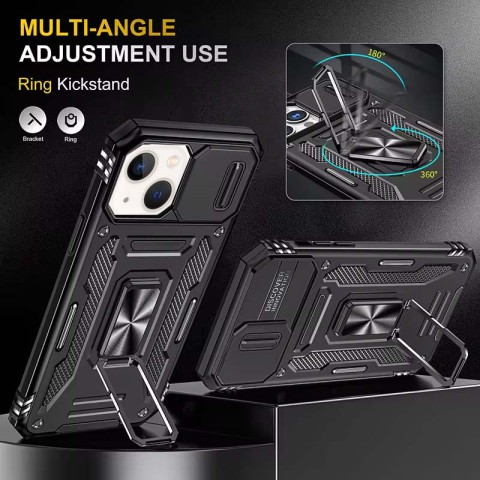 Ударостійкий чохол Camshield Army Ring для Apple iPhone 13 / 14 (6.1") Чорний / Black