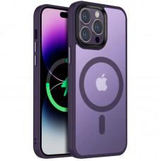 TPU+PC чохол Metal Buttons with MagSafe Colorful для Apple iPhone 12 Pro / 12 (6.1") Темно-фіолетовий