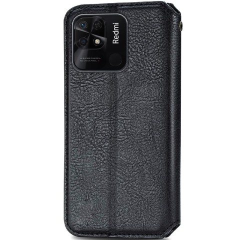 Шкіряний чохол-книжка GETMAN Cubic (PU) для Xiaomi Redmi 10A Чорний