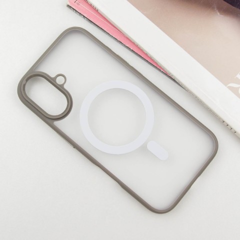 TPU+PC чохол Blueo Skin Friendly Frosted with MagSafe для Apple iPhone 16 (6.1") Сірий