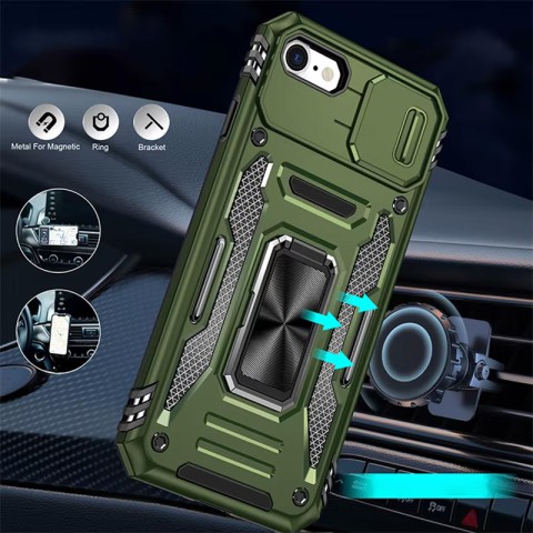 Ударостійкий чохол Camshield Army Ring для Apple iPhone 7 / 8 / SE (2020) (4.7") Оливковий / Army Green