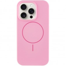 Чохол Silicone Case Full Protective (AA) NO LOGO with MagSafe для Apple iPhone 16 Pro (6.3") Рожевий / Light pink