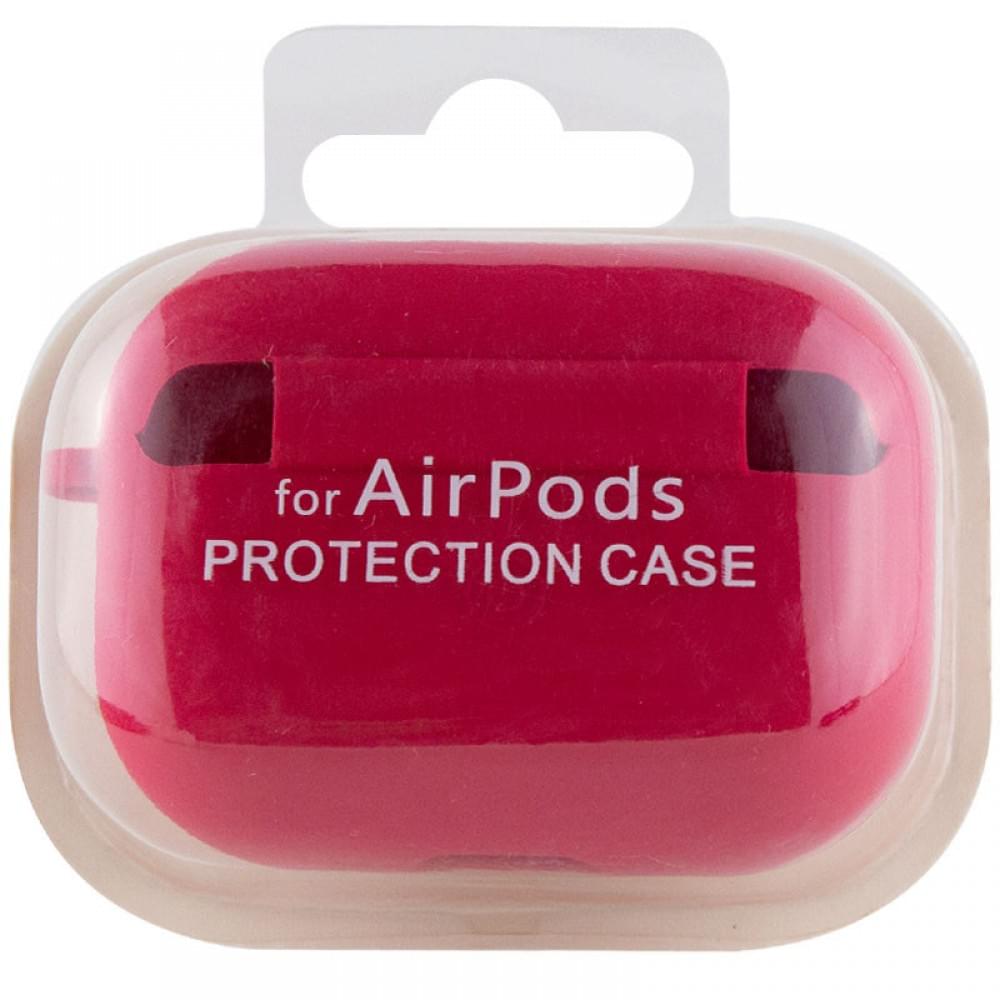 Силіконовий футляр з мікрофіброю для навушників Airpods Pro Червоний / Rose Red
