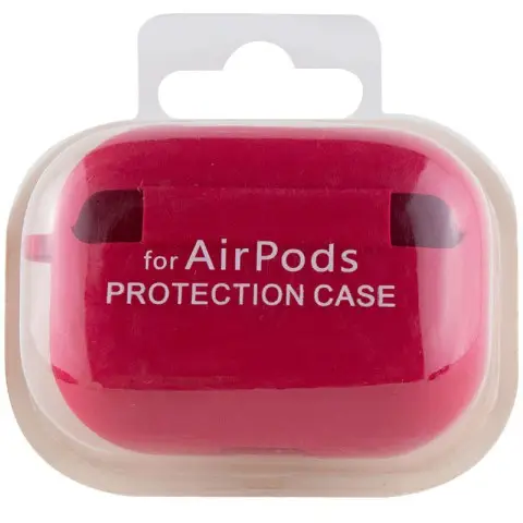 Силіконовий футляр з мікрофіброю для навушників Airpods Pro Червоний / Rose Red