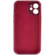 Чохол Silicone Case Full Camera Protective (AA) NO LOGO для Apple iPhone 12 (6.1") Бордовий / Plum