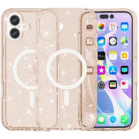 Чохол TPU Galaxy Sparkle (MagFit) для Apple iPhone 16 Plus (6.7") Gold+Glitter