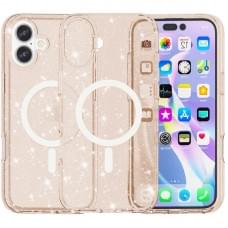 Чохол TPU Galaxy Sparkle (MagFit) для Apple iPhone 16 Plus (6.7") Gold+Glitter