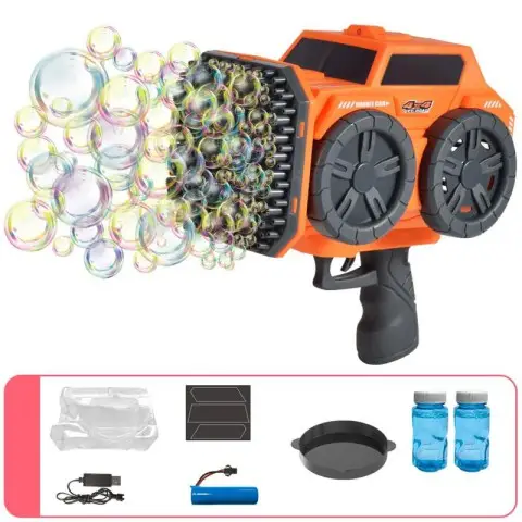 Пістолет з мильними бульбашками SHT KB1294 Car на 139 отворів + 2xbottle 60ml Orange