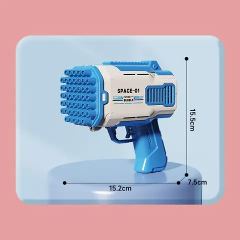 Пістолет для мильних бульбашок Bubble Gun 698-20 з насадками на 32/45 отворів 50ml Blue