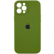 Чохол Silicone Case Full Camera Protective (AA) для Apple iPhone 12 Pro Max (6.7") Зелений / Dark Olive